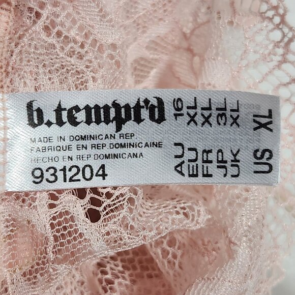 b.tempt’d by Wacoal Lace Encounter Pink Rose Smoke Chemise Sz XL - Picture 5 of 16